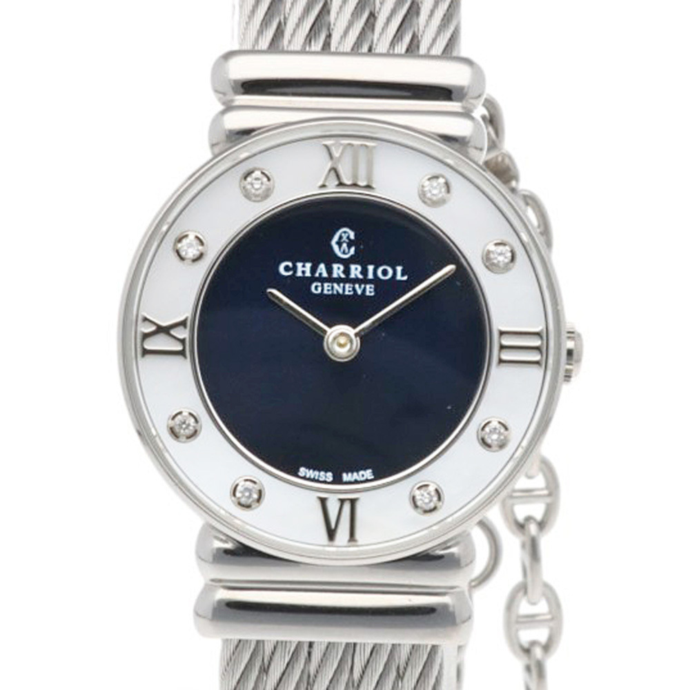 Charriol Saint-Tropez Watch, Stainless Steel, Quartz, ST028-3, Overhauled, La...